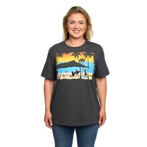 Womens Plus Size Disney Mickey & Minnie Mouse T-Shirt Sunset Goofy Daisy Donald